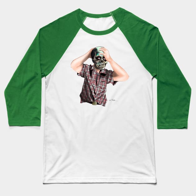 Skull Mask Baseball T-Shirt by lucafon18